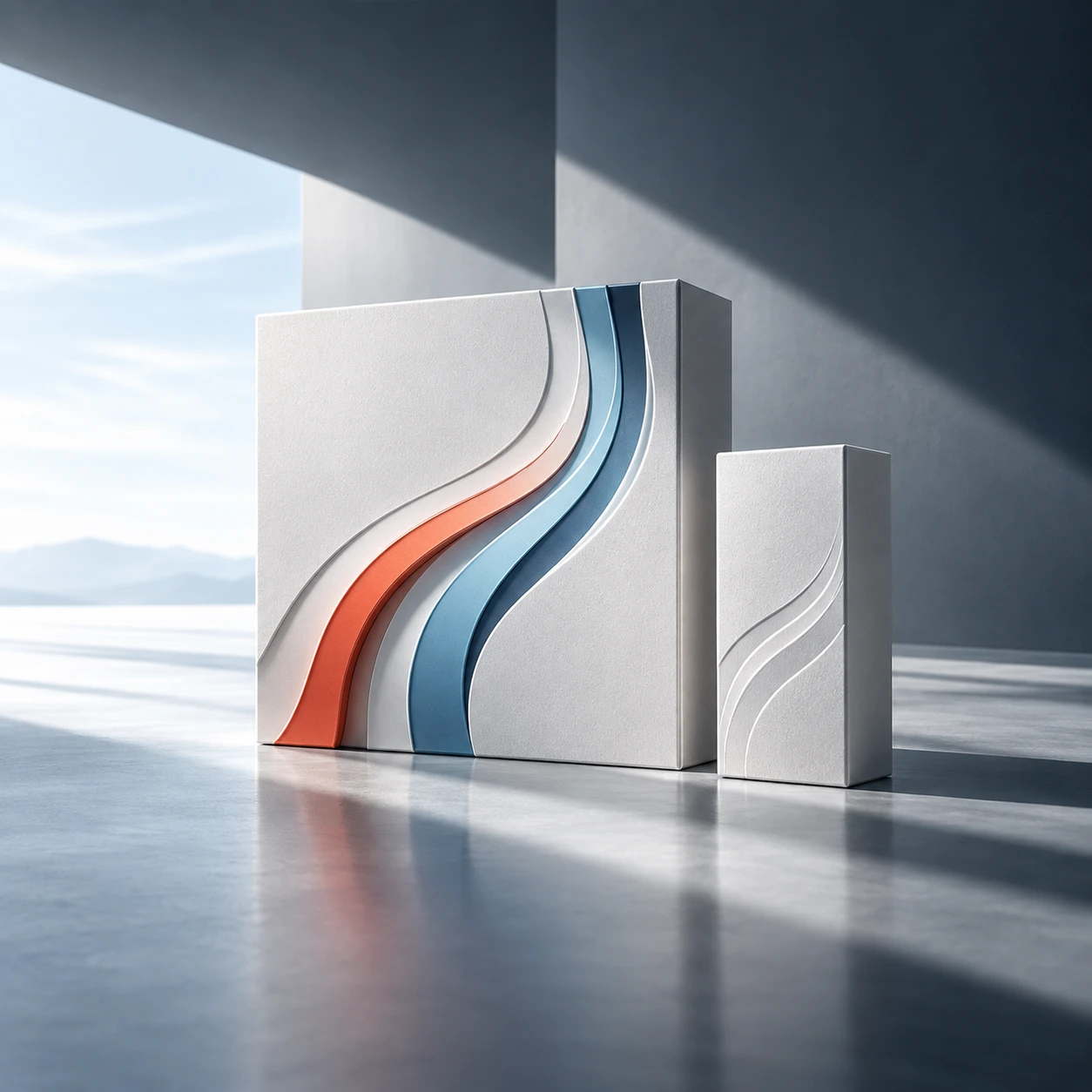 Packaging with flowing branded graphic elements